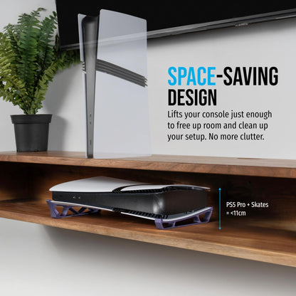 Glistco PS5 Pro Skates - Horizontal Stand for Disc & Digital Edition, Galaxy Purple