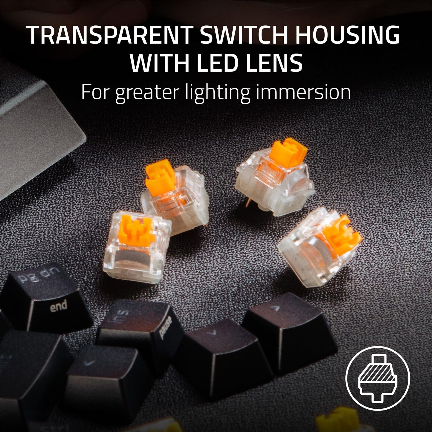 Razer Mechanical Switches Replacement Pack for Gaming Keyboard: Gen-3 Orange Tactile Switches- 2.0mm Actuation Point at 50g- Tra