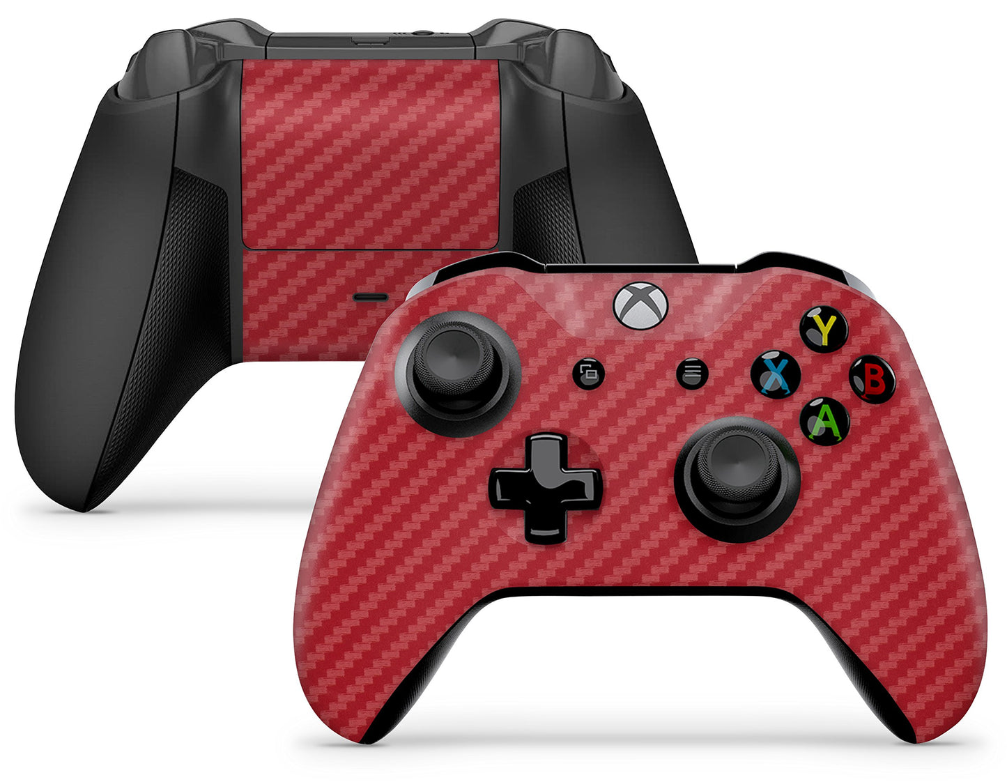 GNG Carbon Red 2 x Controller Skin Decal Sticker Skins Compatible with Xbox One X