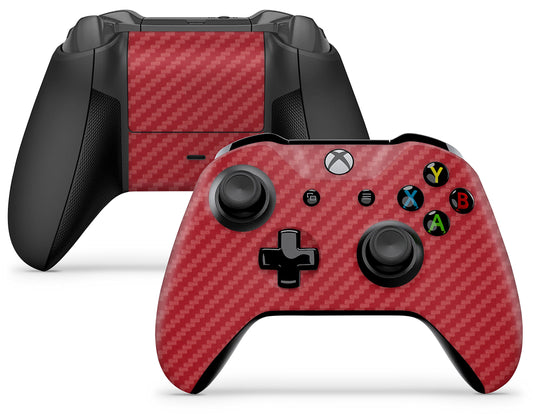 GNG Carbon Red 2 x Controller Skin Decal Sticker Skins Compatible with Xbox One X