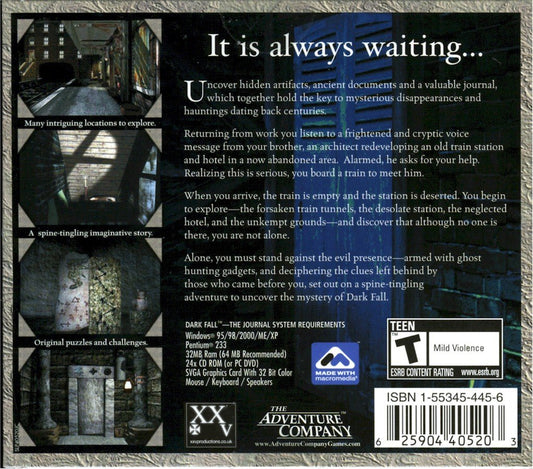 Darkling Room Dark Fall: the Journal (Jewel Case) Model 5623 - Adventure Game for PC