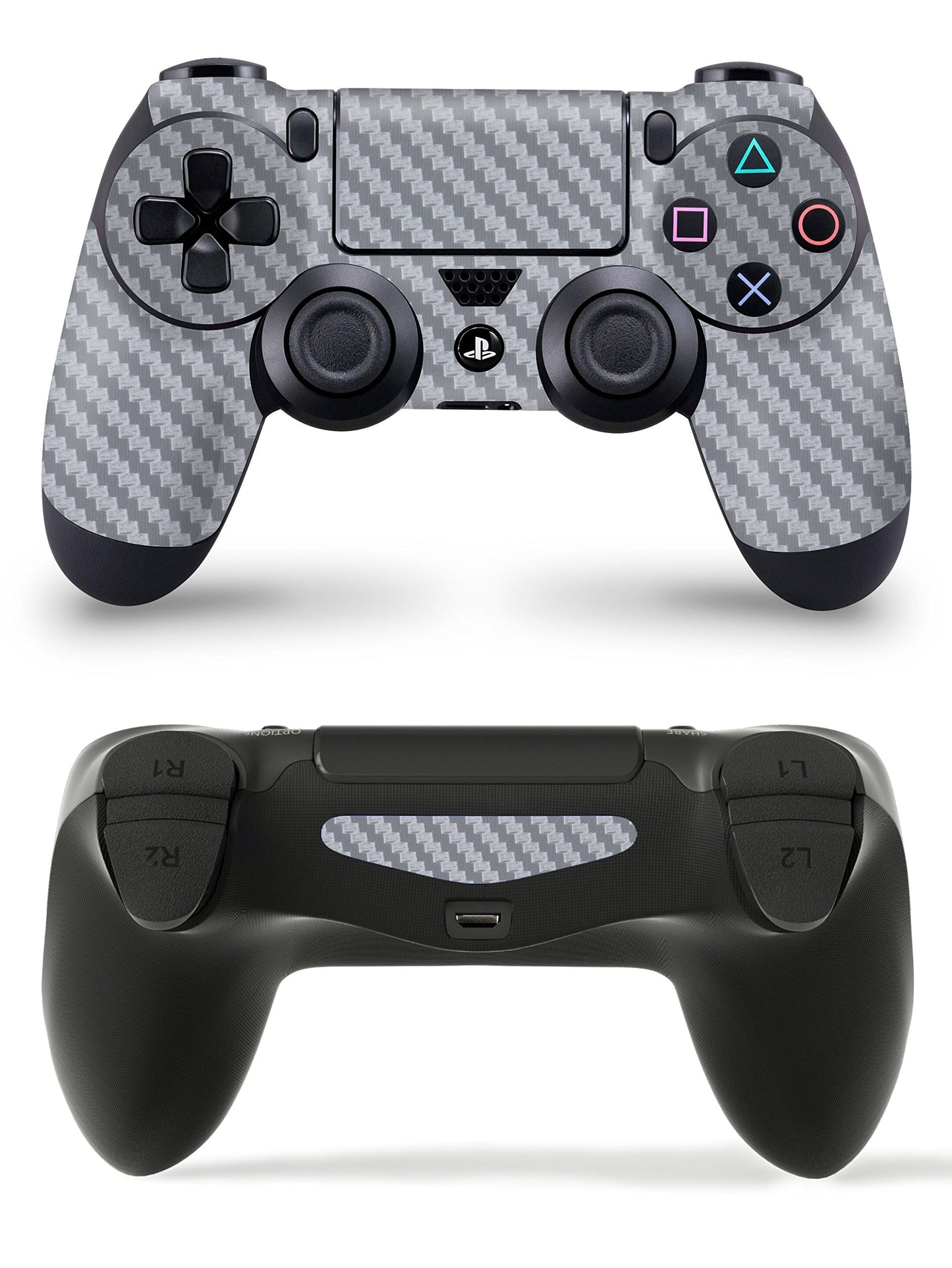 giZmoZ n gadgetZ Carbon Silver PS4 Controller Skin - Full Wrap Vinyl Sticker