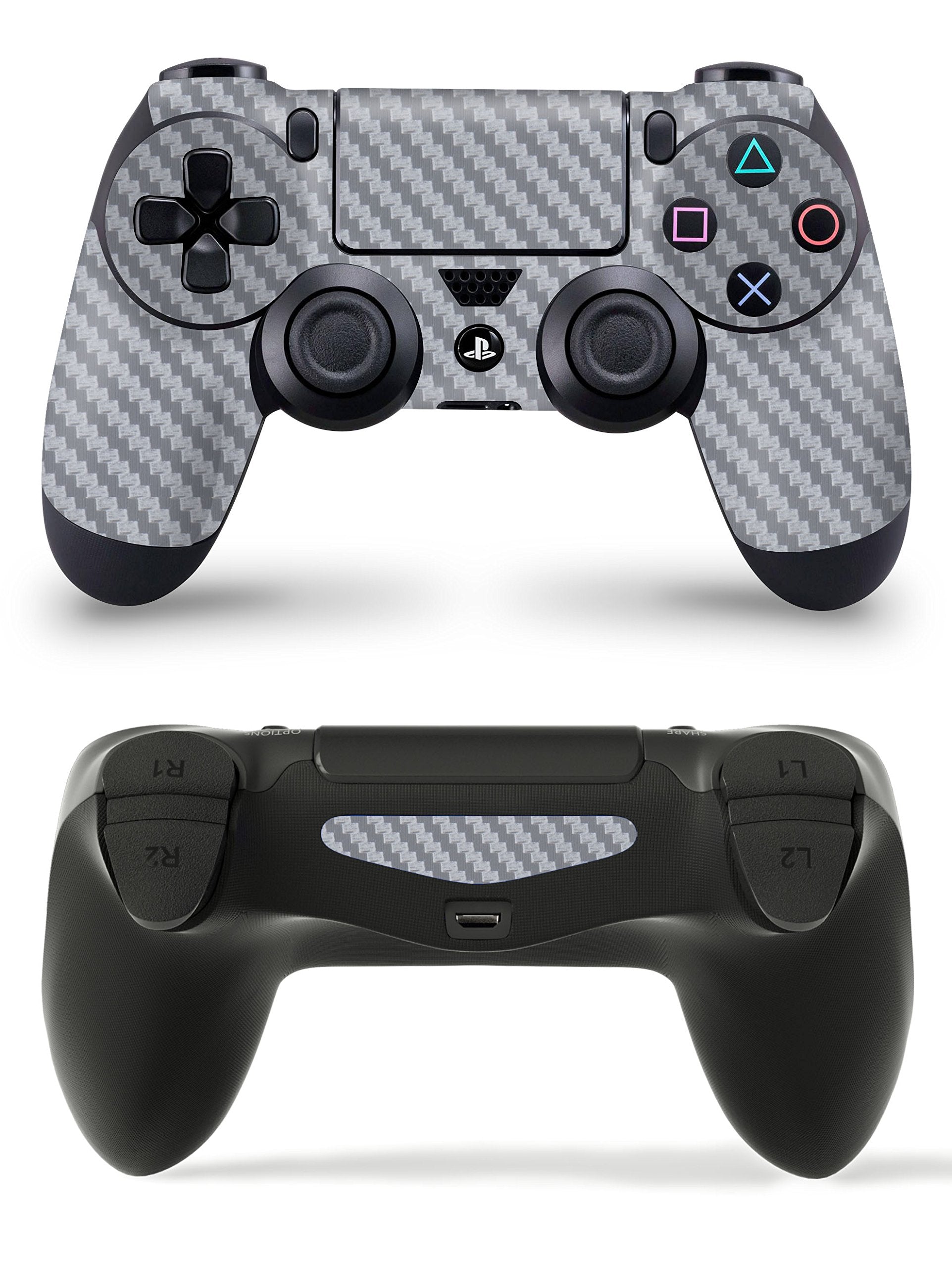 giZmoZ n gadgetZ Carbon Silver PS4 Controller Skin - Full Wrap Vinyl Sticker