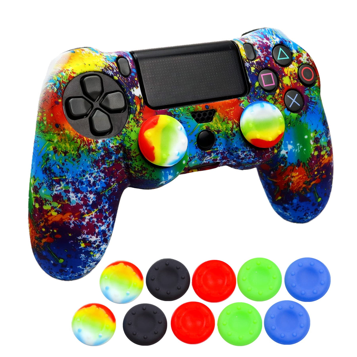Oiokew PS4 Controller Skin - Anti-Slip Silicone Cover with 10 Joystick Grips - PS4 Controller #14