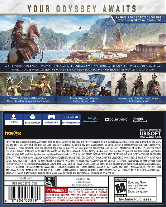 Assassin's Creed Odyssey - PlayStation 4 Standard Edition, Model UBP30512175, Ubisoft Action-Adventure Game