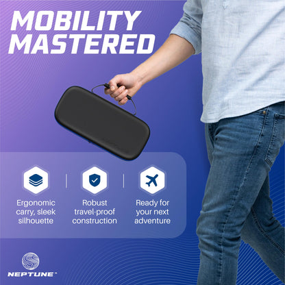 Neptune PS Portal Case - Shockproof & Waterproof with Screen Protector, Black/Blue, Model NPCP400