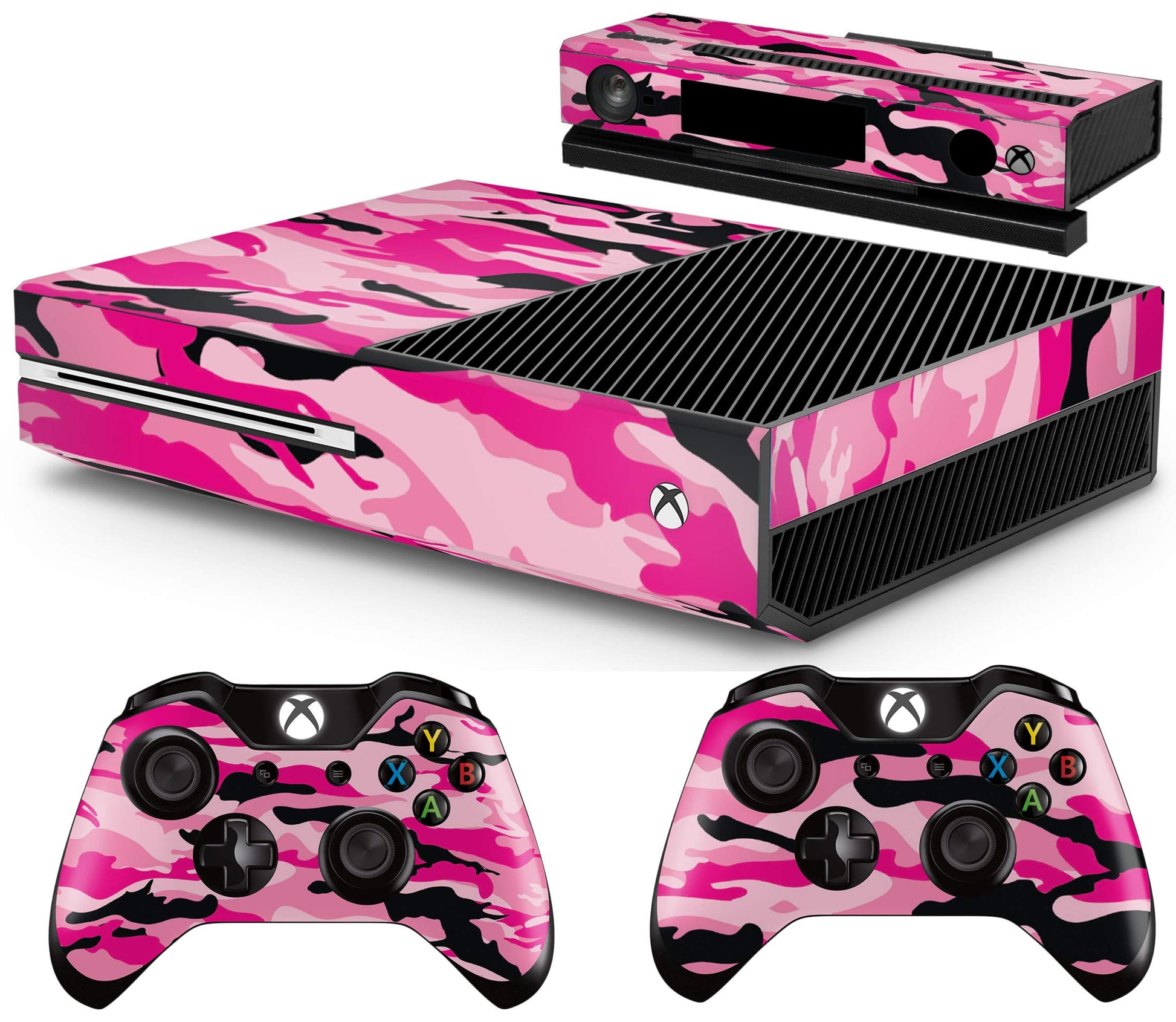 giZmoZ n gadgetZ Xbox One Pink Camo Console Skin Decal + 2 Controller Skins, Vinyl, GNG Model