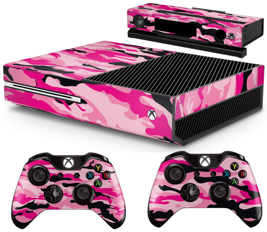 giZmoZ n gadgetZ Xbox One Pink Camo Console Skin Decal + 2 Controller Skins, Vinyl, GNG Model