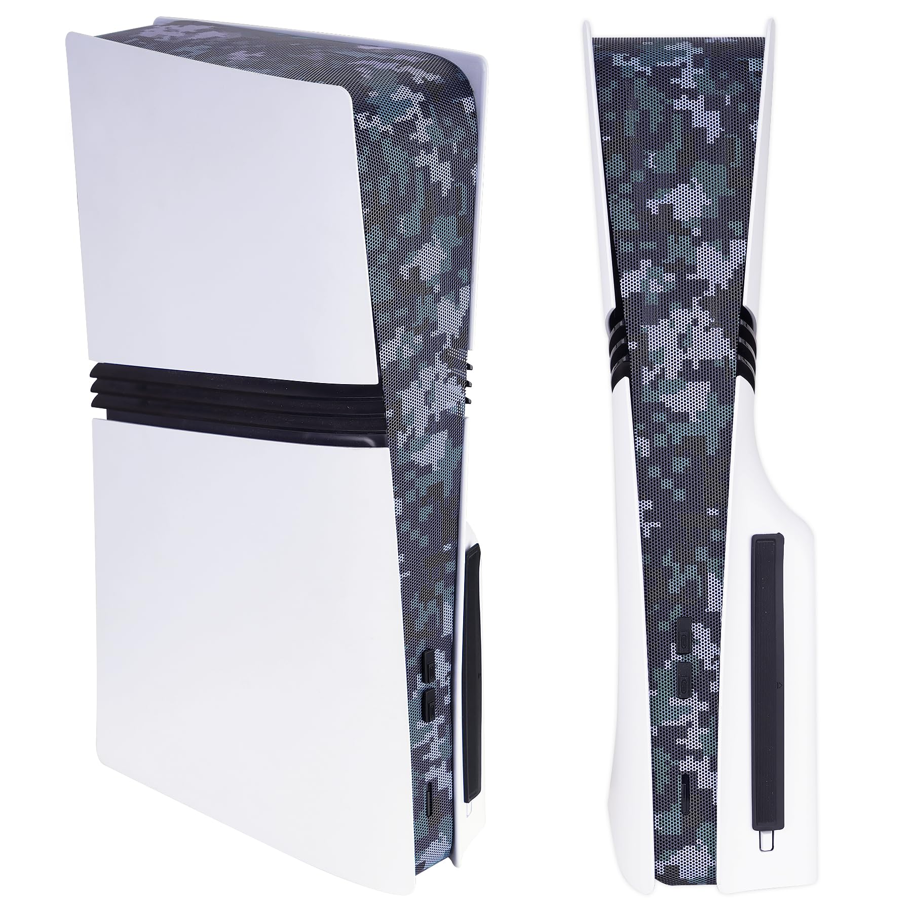 PlayVital Dust Filter & Silicone Plug Set for PS5 Pro Console, Urban Digital Camo, Anti-Dust Protection Accessories