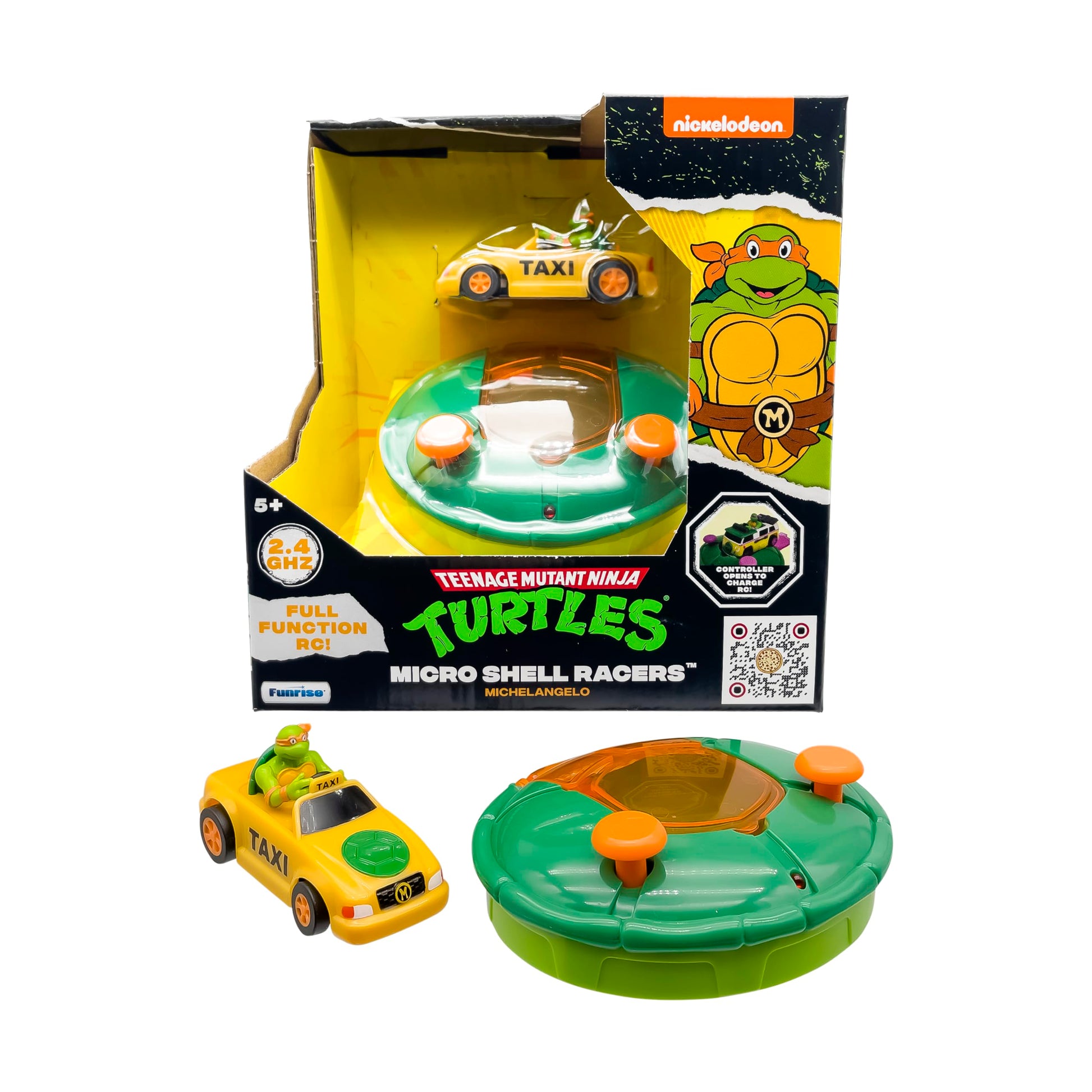 Teenage Mutant Ninja Turtles Toy  Michelangelo Micro Shell Racer Vehicle  TMNT Ninja Racing Toy for Kids  Classic Edition for Kids  Ages 3+
