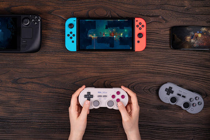 8Bitdo SN30 Pro Bluetooth Controller - Hall Effect Joystick, Compatible with Switch, PC, Android - Gray Edition, Model 6922621505044