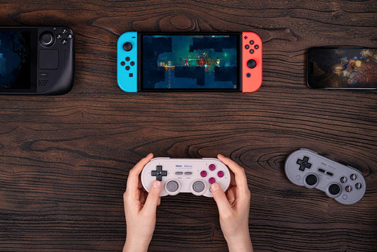 8Bitdo SN30 Pro Bluetooth Controller - Hall Effect Joystick, Compatible with Switch, PC, Android - Gray Edition, Model 6922621505044
