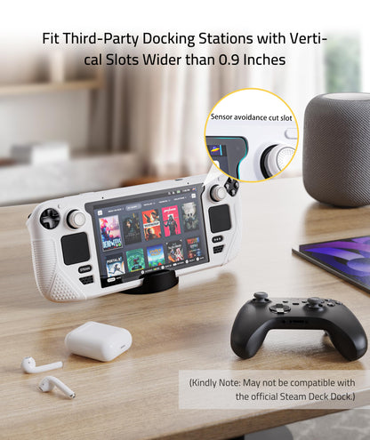 Syntech Steam Deck Protective Case - Grayish White, Non-Slip Thumb Grips, 30×12×4cm, Model SYNM053W