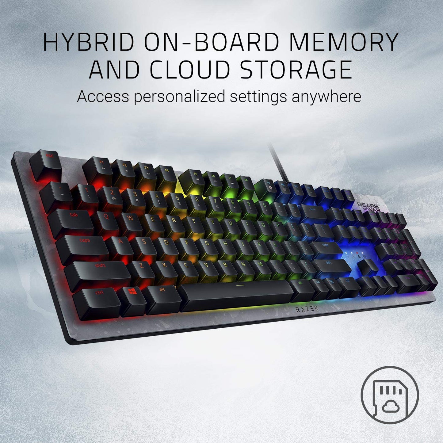 Razer Huntsman Gaming Keyboard - Clicky Optical Switches, Chroma RGB, Gears of War 5 Edition, Gray and Black, Model RZ03-02522000-R3M1