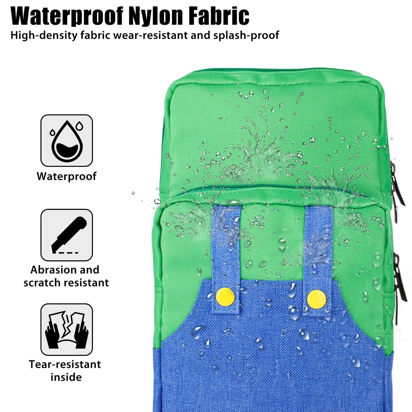 Vadaxx Cute Travel Bag for Nintendo Switch, Large Green Sling Backpack, Waterproof Crossbody Case for NS SD Console & Accessories