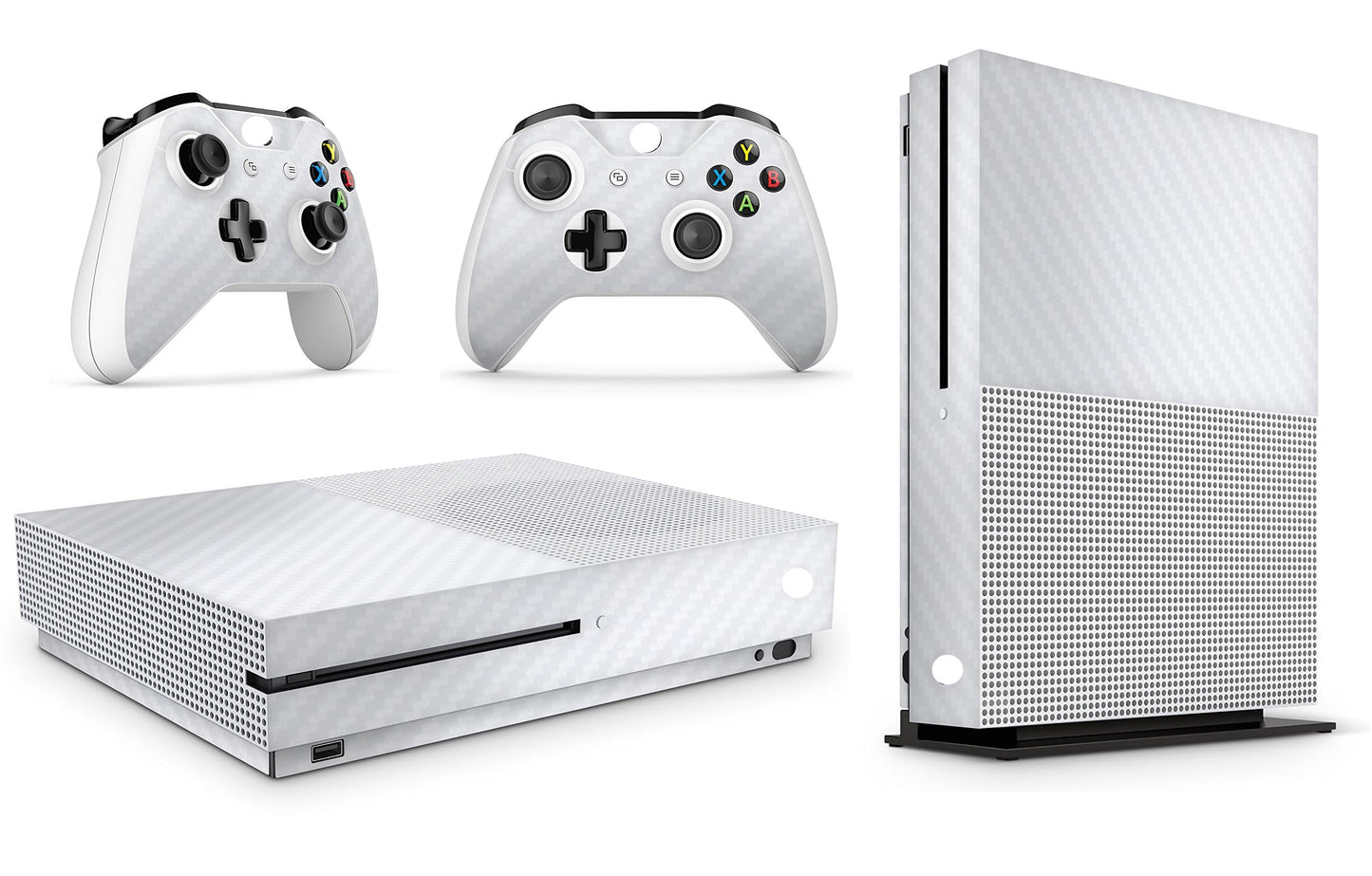 giZmoZ n gadgetZ GNG Carb Console Skin Decal + 2 Controller Skins for Xbox One S - White