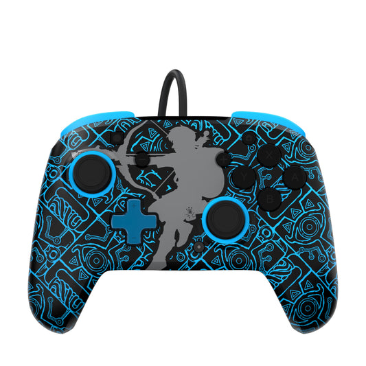 PDP REMATCH Enhanced Wired Power Nintendo Switch Pro Controller  Officially Licensed Switch Lite/OLED Compatible Gamepad  Customizable Programmable Buttons  Zelda BOTW Sheikah Shoot Glow in the Dark