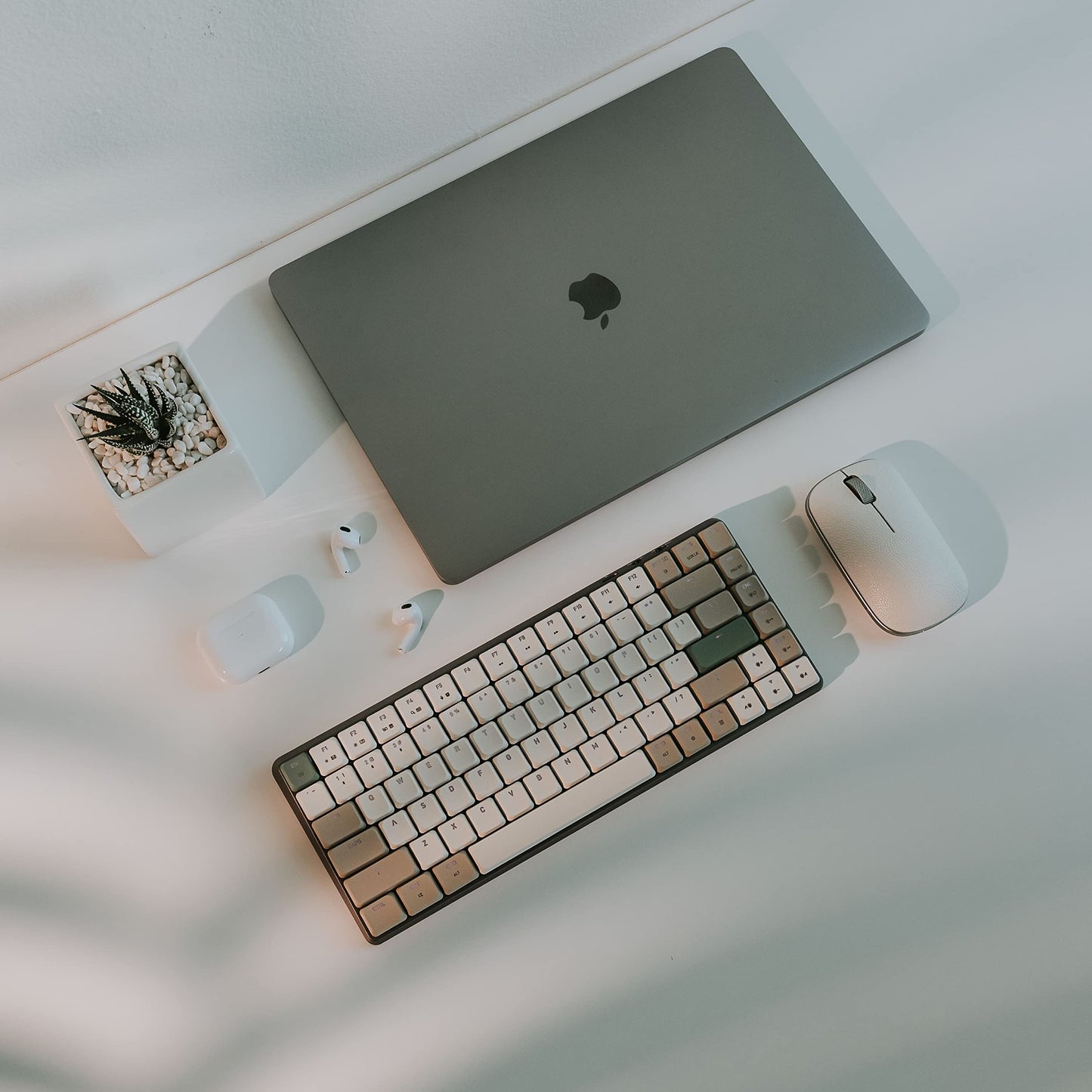 Azio Cascade Slim Mechanical Keyboard, 75% Layout, RGB Backlit, Gateron Brown Switches, Wired/Bluetooth, Forest Light