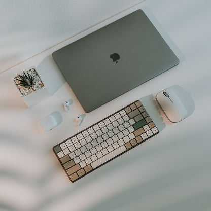 Azio Cascade Slim Mechanical Keyboard, 75% Layout, RGB Backlit, Gateron Brown Switches, Wired/Bluetooth, Forest Light