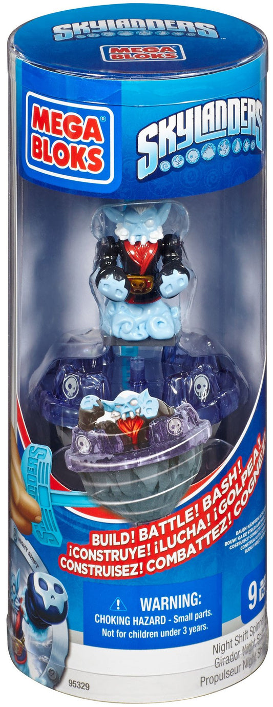 Mega Bloks Skylanders Undead Night Shift Spinner Set, Blue, Model DBG53, Plastic Construction
