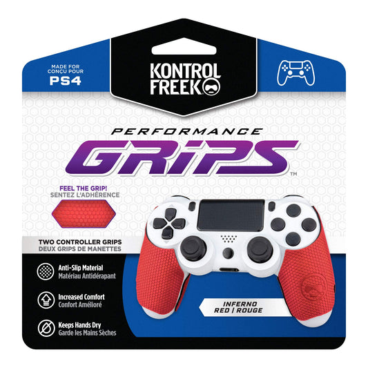 KontrolFreek Performance Grips for PlayStation 4 (PS4) Controller (Inferno Red)