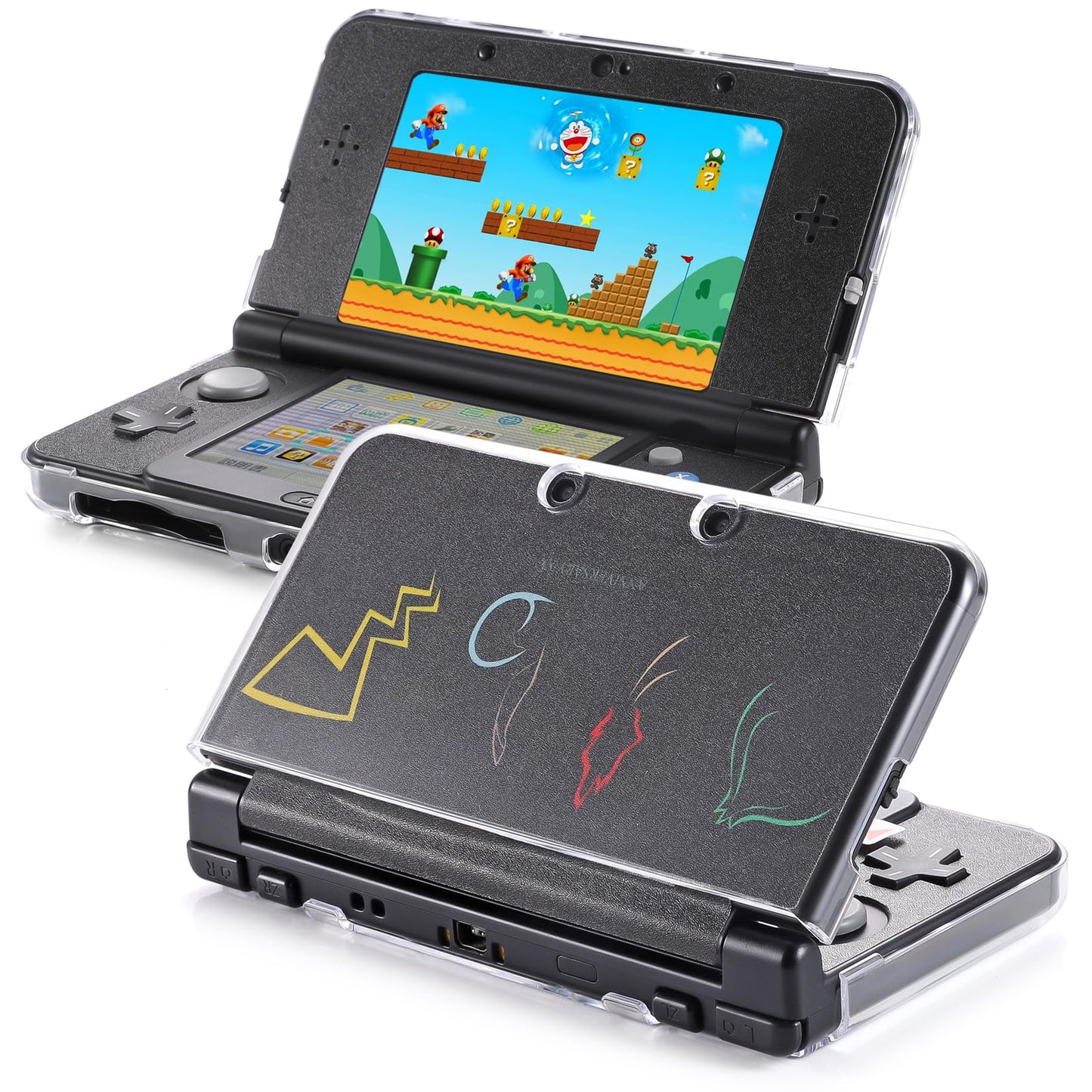 New 3DS Case - VSEER Ultra Clear stone Transparent Hard Shell Protective Case Cover Skin for New 2015 Nintendo 3DS - [New Modified Hinge-Less Design]