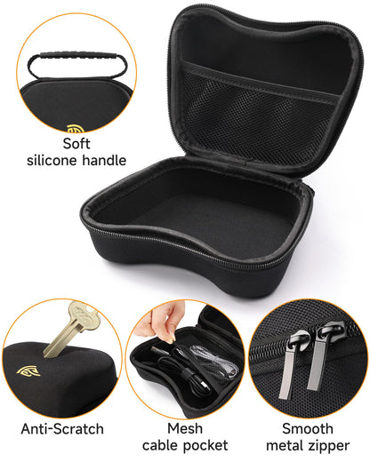EasySMX Carry Case Travel Organizer for Controllers - Black, 5.1"x5.1"x3.1", Compatible with Switch/PS5/Xbox One