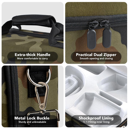 MOCADIA Hard Shell Travel Case for PS5 - Camouflage, Portable Carrying Bag for Console, Controllers & Accessories