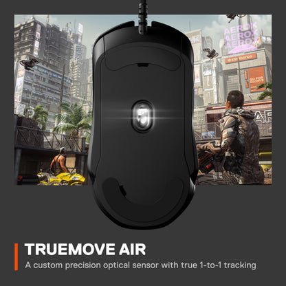 SteelSeries Rival 5 Gaming Mouse - 18,000 CPI, 9 Programmable Buttons, PrismSync RGB, Wired, Black, Model 62551