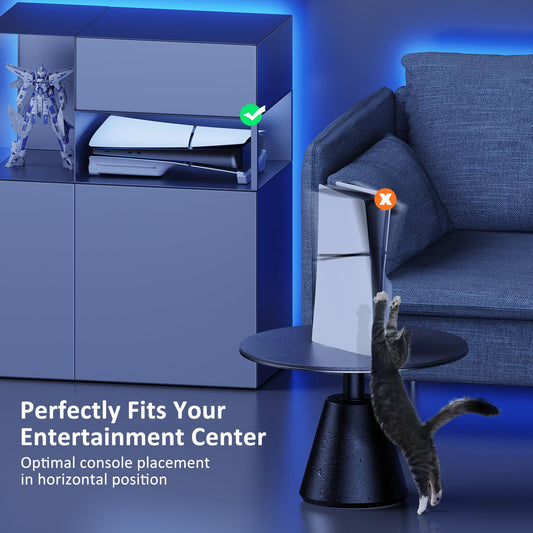 NexiGo PS5 Horizontal Stand - Minimalist Design for PS5 Slim/Pro, White, Model 3561 WHT