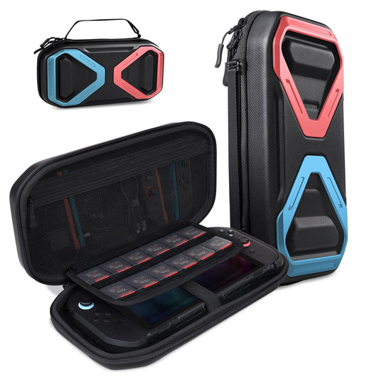 SUPCASE for Nintendo Switch 2 Carrying Case 2025  [12 Game Card Storage] [Military-Grade Protection] Spacious Portable Hard Shell Travel Bag for Nintendo Switch 2 Console & Accessories  Blue/Red
