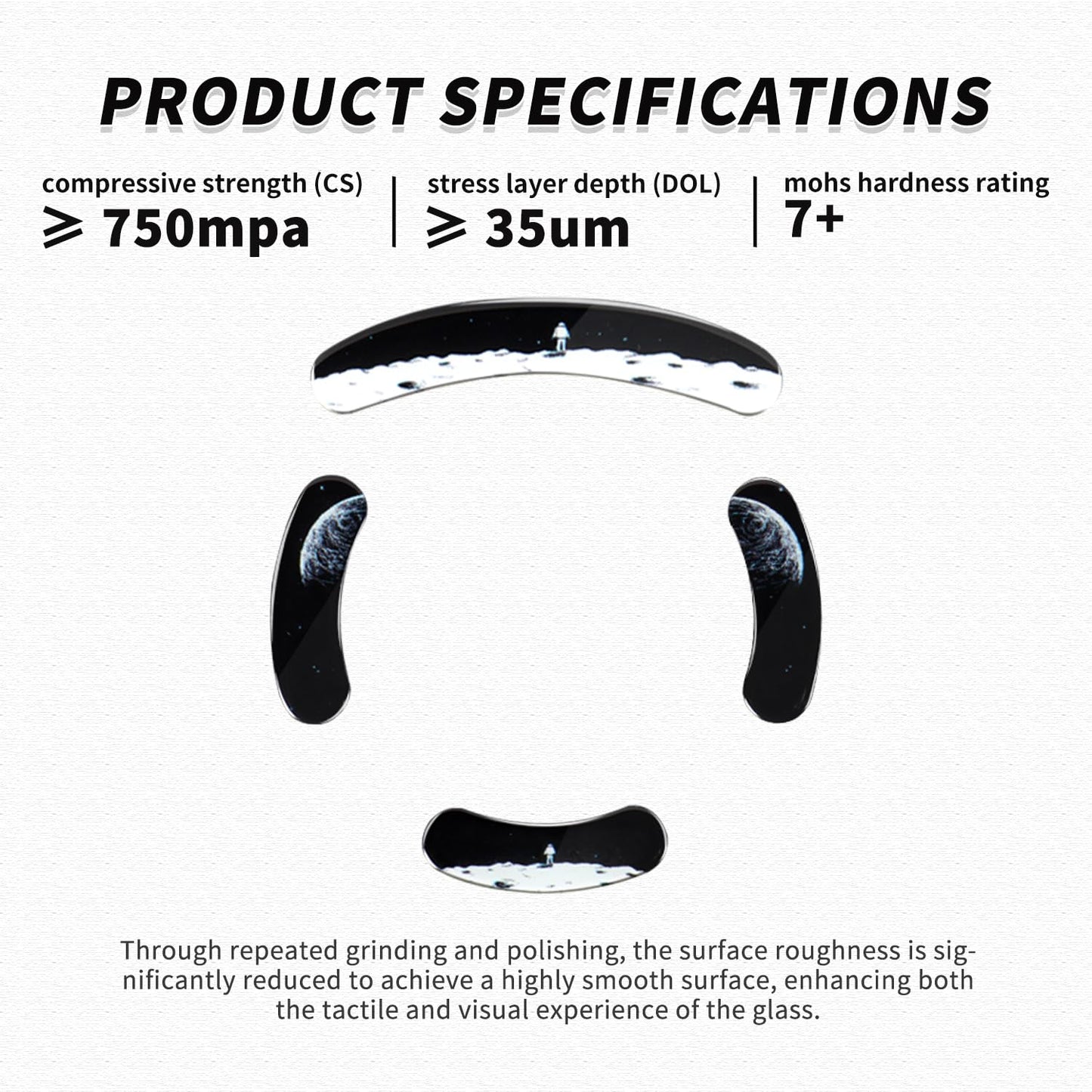 immoenuc Glass Mouse Skates for Logitech G PRO Wireless - Durable Earth Pattern Feet Pads