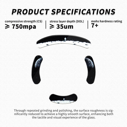immoenuc Glass Mouse Skates for Logitech G PRO Wireless - Durable Earth Pattern Feet Pads