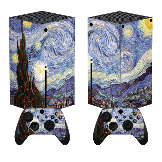 PlayVital The Starry Night Custom Vinyl Skins for Xbox Core Wireless Controller  Wrap Decal Cover Stickers for Xbox Series X Console Controller
