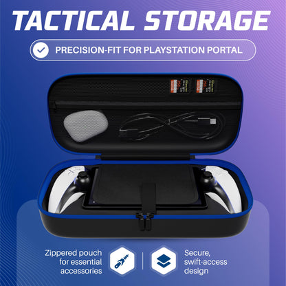 Neptune PS Portal Case - Shockproof & Waterproof with Screen Protector, Black/Blue, Model NPCP400