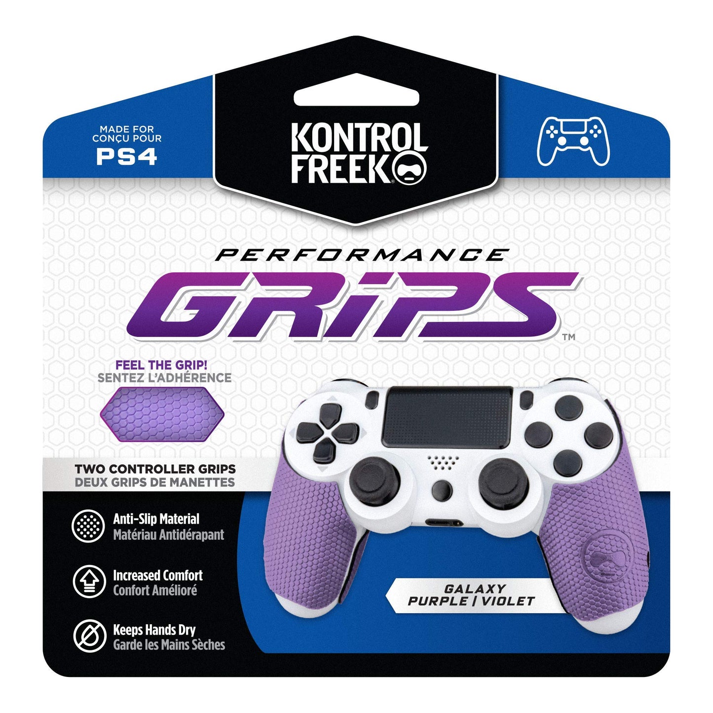 KontrolFreek Performance Grips for PlayStation 4 (PS4) Controller (Galaxy Purple)