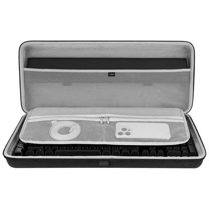 GEEKRIA Full Size Hard Shell Keyboard Case for 104-108 Key RGB Mechanical Keyboards, Grey, Model SMPJ169-06