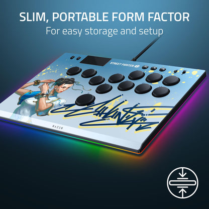 Razer Kitsune Arcade Controller - PS5/PC, Low-Profile Optical, Slim, Chroma RGB, 11.66x8.27x0.76 inches, Chun-Li Edition