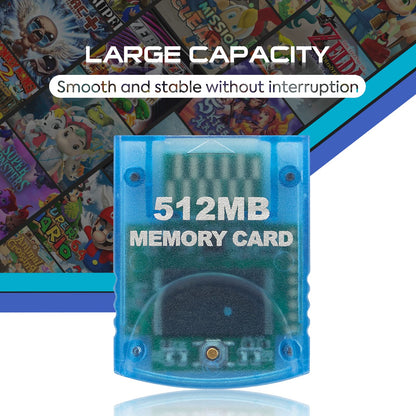 Suncala 512MB Memory Card for Nintendo Gamecube & Wii - Clear, Compatible, High-Quality Storage Solution
