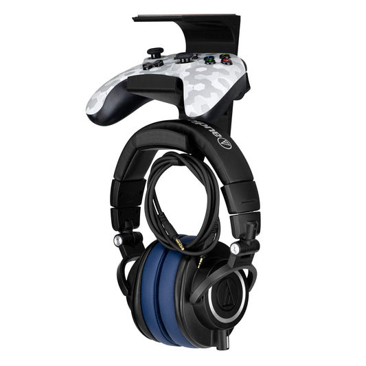 BRAINWAVZ VULCAN Under Desk Controller & Headphone Hanger for XBOX, PS5, PC - Black