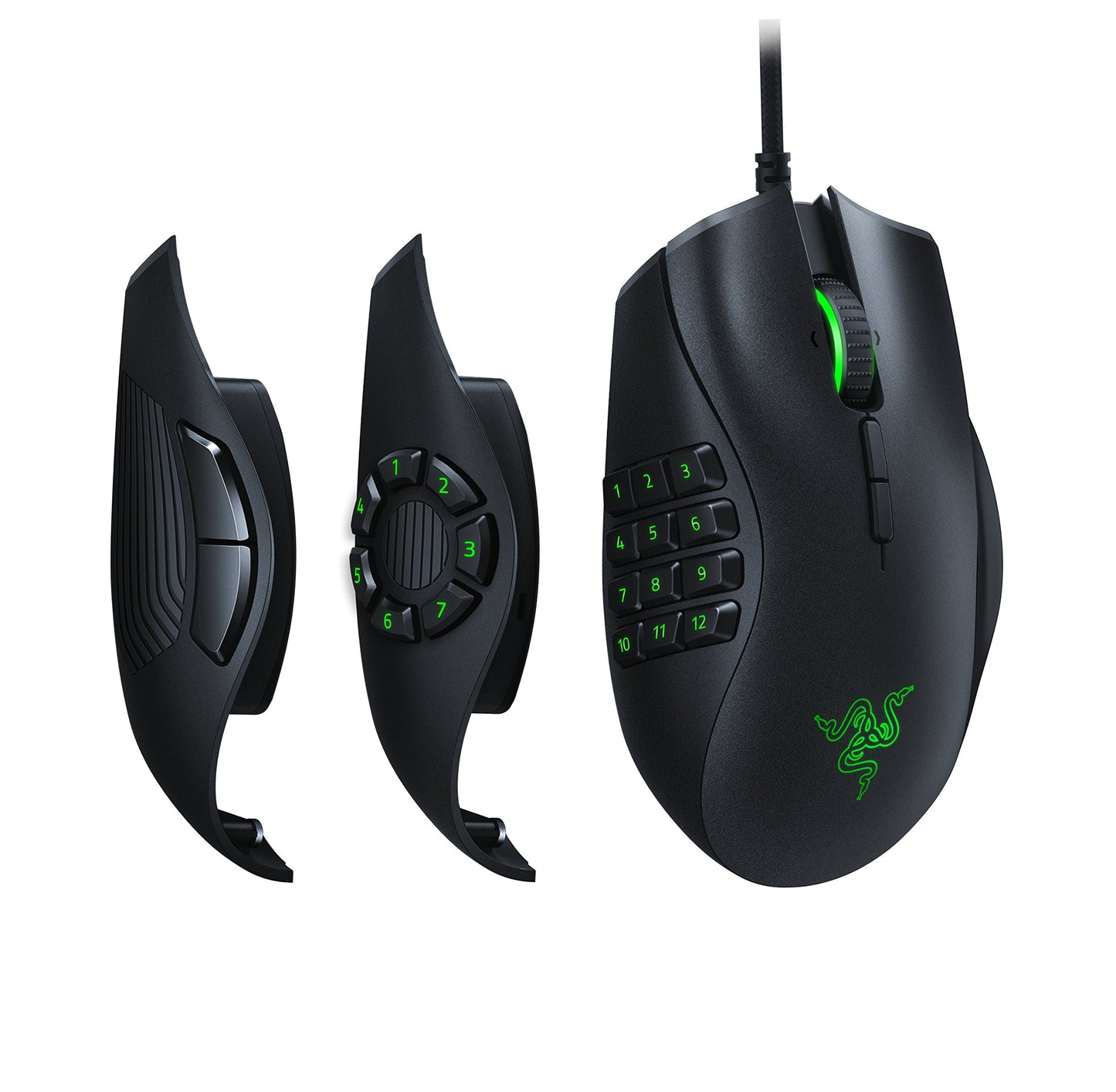 Razer Naga Trinity Chroma Gaming Mouse - 19 Programmable Buttons, Black, Model RZ01-02410100-R3U1 (Renewed)