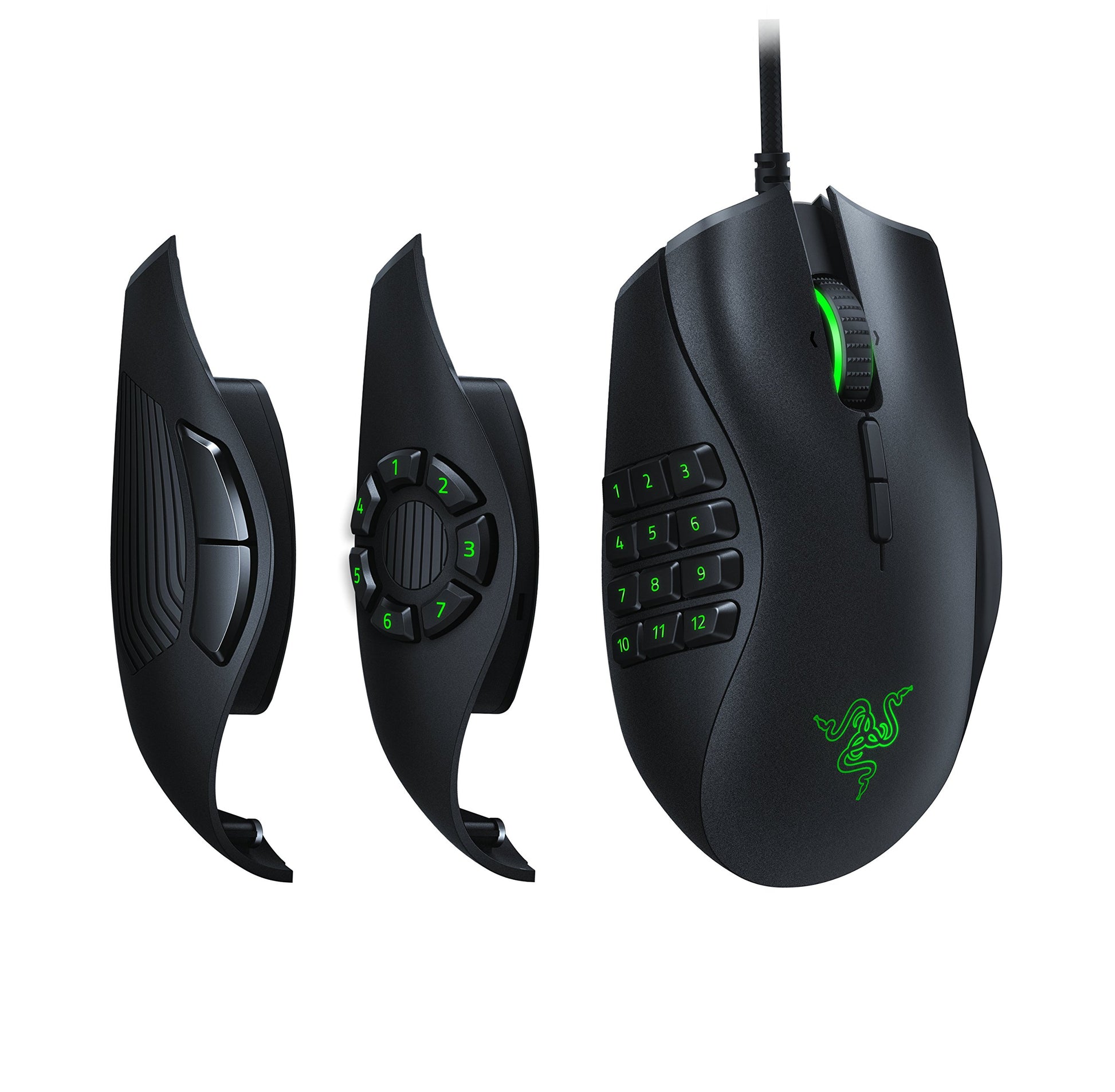 Razer Naga Trinity Chroma Gaming Mouse - 19 Programmable Buttons, Black, Model RZ01-02410100-R3U1 (Renewed)