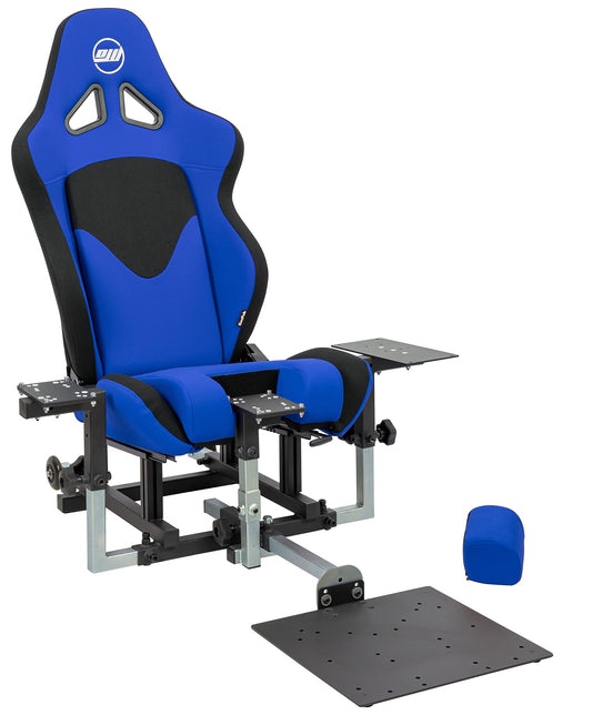 SimFab Modular Flight Simulator Pit - DCS Edition, Compatible with Thrustmaster Warthog, Upgradable, Blue Seat