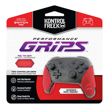 KontrolFreek Performance Grips for Nintendo Switch Pro Controller - Inferno Red, Model RED-4777-PRO