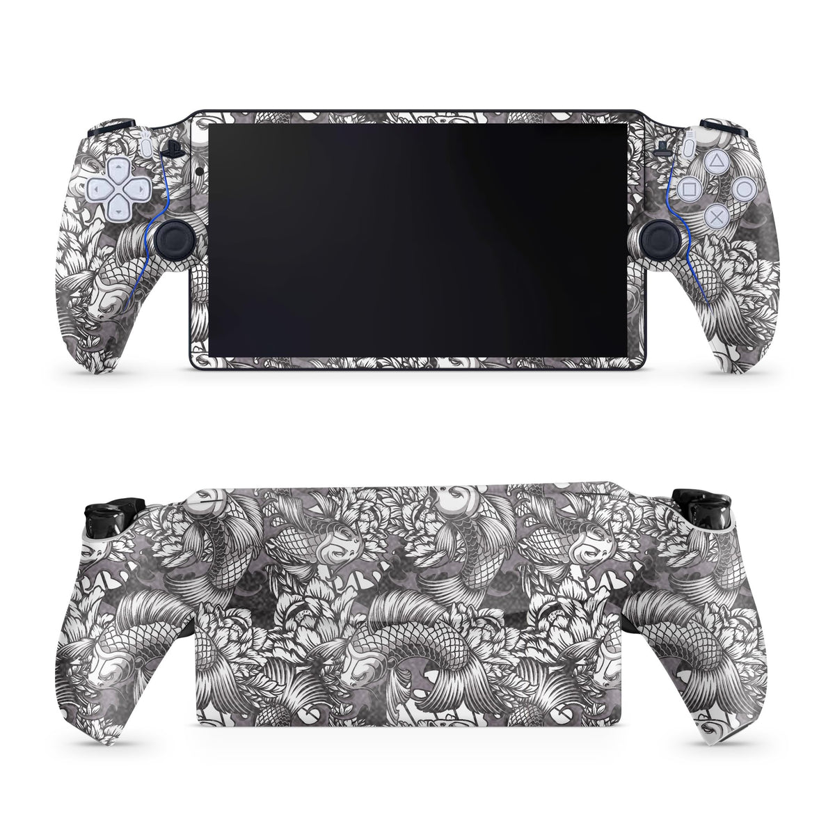 Glossy Glitter Gaming Skin Compatible with PS5 Portal Remote Player - Angry Koi - fine 3M Vinyl Protective Wrap Decal Cover - Easy to Apply | Crafted in The USA by MightySkins
