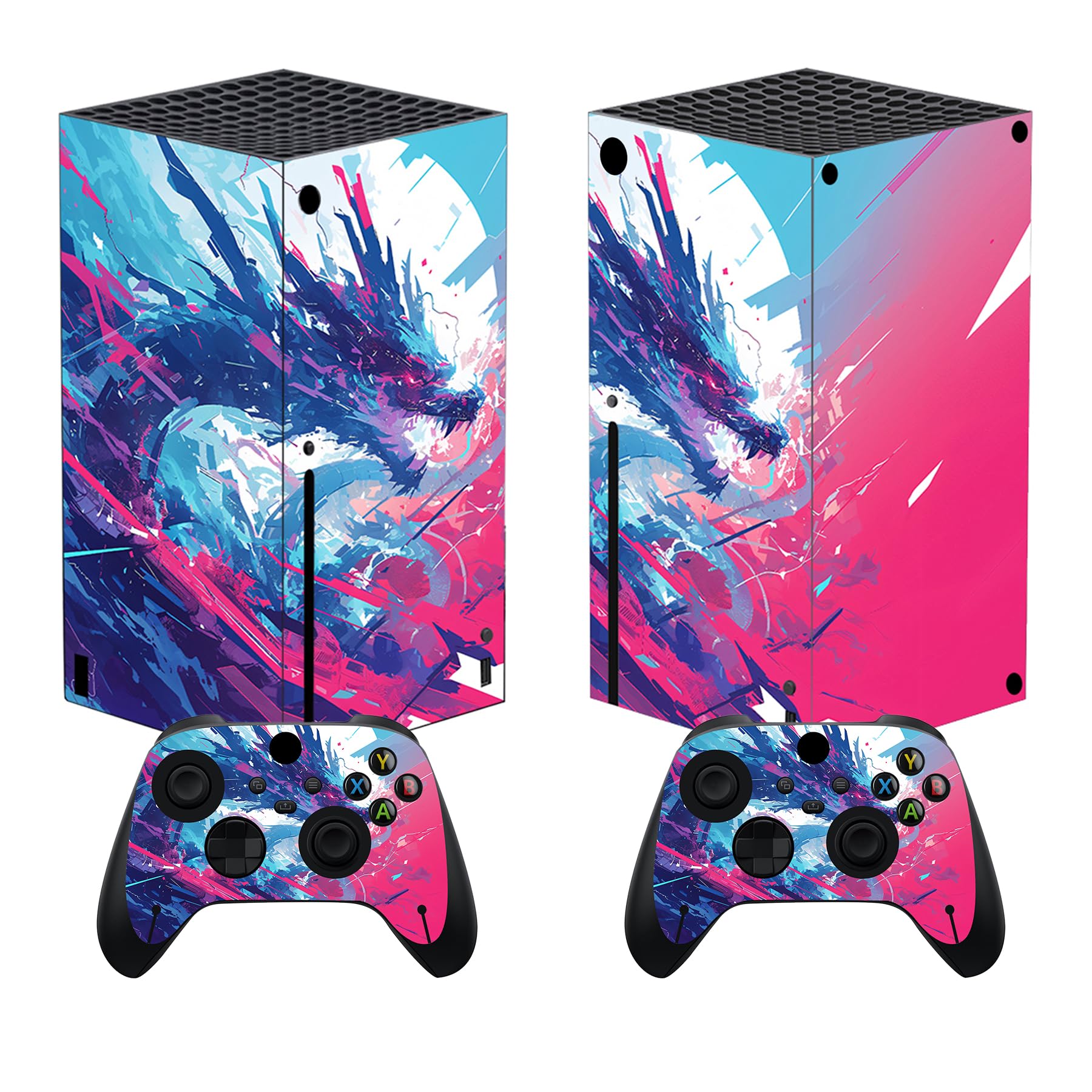 PlayVital Neon Dragoon Custom Vinyl Skins for Xbox Core Wireless Controller  Wrap Decal Cover Stickers for Xbox Series X Console Controller