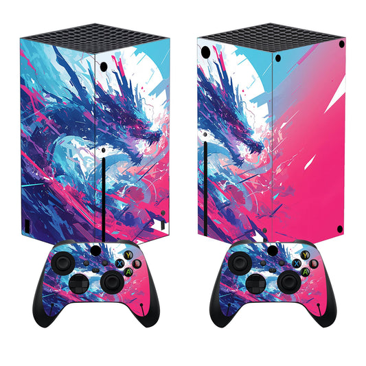 PlayVital Neon Dragoon Custom Vinyl Skins for Xbox Core Wireless Controller  Wrap Decal Cover Stickers for Xbox Series X Console Controller