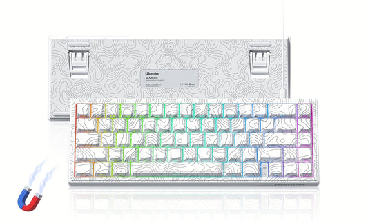 Womier M68 HE V2 Rapid Trigger Keyboard 60% Percent  Hall Effect Topographic Gaming Keyboard  Wired RGB Custom Mechanical Key Board with Magnetic Switch  PBT Keycaps for Mac/Win (White)