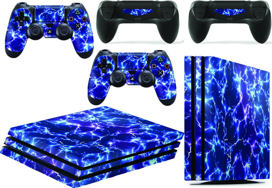 PS4 Pro Console Electric Storm from Starwars Skin Decal Vinal Sticker + 2 Controller Skins Set