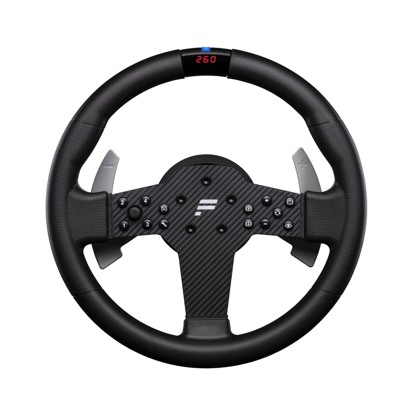 FANATEC Sim Racing CSL Steering Wheel P1 V2 (QR2 LITE) - Rubberised Grip, RevStripe, LED Display, Metal Shifter Paddles, QR2 LIT